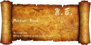Mazur Bod névjegykártya